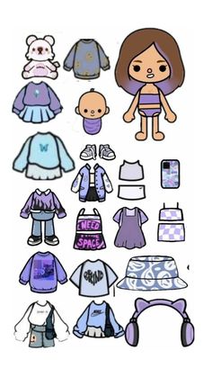 paper doll with clothes and accessories for dolls