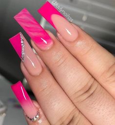 Nails Rose, Hot Pink Nails, Nagel Tips, Her Nails, Long Acrylic Nails Coffin, Acrylic Nails Coffin Pink