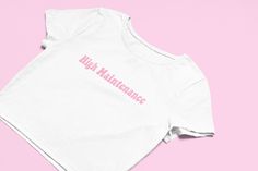 ** Shirt is a Flowy Fit, Snug Fit Crop Tops Available In Our Shop ** High Maintenance Crop Top | Cute Crop top | Graphic Top | Cute Gift | Gift For Baddie | Gift For Girlfriend | Y2K crop top | Comfy Top to Lounge in! Actual item may be lighter/darker than pictured. M A T E R I A L S - 100% RING SPUN COTTON - Flowy Fit - Shoulder Taping S I Z I N G - Size chart is available on our listing photos. S H I P P I N G  &  P R O D U C T I O N  T I M E - Production Time is 2-3 Business Days. (May be del Funny Crop Tops, Crop Top Styles, Bauchfreies Top, Flowy Crop Top, Trendy Crop Tops, Graphic Crop Top, Girls Crop Tops, Y2k Clothing, Utila