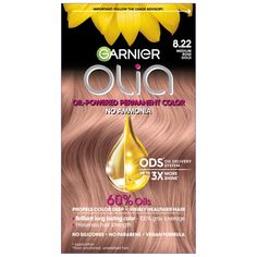 Afraid of damage? Garnier Olia Permanent Hair Color is an ammonia free formula that delivers brilliant long-lasting color and 100% gray coverage without compromising the health of your hair. Olia is free from ammonia, silicones, parabens, and phthalates. It's Leaping Bunny certified by Cruelty Free International and vegan - formulated without animal derived ingredients. Olia is powered by a 60% oil blend with sunflower and camellia seed oil and our ODS technology which propels colorants deep int Gold Hair Colors, Color Conditioner, Covering Gray Hair, Blending Gray Hair, Gray Coverage