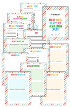 the printable daily planner with colorful stripes