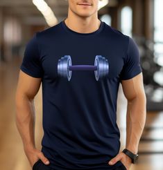 Get ready to up your fitness game with our stylish Unisex Dumbbell T-Shirt! Perfect for gym enthusiasts and casual wearers alike, this t-shirt features a high-quality print of a single sleek dumbbell. Made for comfort and durability, it's ideal for your daily workout routine or just for a casual day out. The breathable fabric ensures that you stay cool and dry, while the versatile design can be paired with any bottoms. Coming in a range of sizes, it's the perfect gift for any fitness lover! Prod Squat Proof Short Sleeve Activewear For Workout, Short Sleeve Squat Proof Activewear For Gym, Squat Proof Short Sleeve Activewear For Gym, Squat Proof Crew Neck Activewear For Gym, Squat Proof Gym Activewear Crew Neck, Daily Workout Routine, Weightlifting Shirts, Gym Lover, Semi Formal Wear