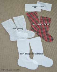 four pairs of socks with different types of fabric on the bottom, one pair is white and