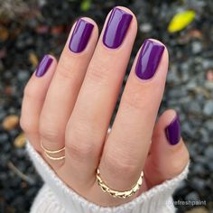 Jewel Tone Manicure, Lilac Nails Ideas, Nail Purple Design, Purple Dip Nail Ideas, Purple Chrome Nails Design, Purple Dip Nails, Purple Nail Colors, Deep Purple Nails, Shining Nails