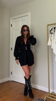 Shop our Influencers' top picks on Amazon All Black Bachelorette Party, All Black Bachelorette, Black Bachelorette Party Outfit, All Black Bachelorette Party Outfit, Cowgirl Boots Black, Black Bachelorette, Black Bachelorette Party, Modern Chic Fashion, Bachelorette Party Outfit