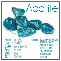 Apatite Meaning, Crystal Meanings Charts, Crystal Seashells, Crystal Uses, Pendulum Dowsing, Crystal Aesthetic, Crystal Grids, Crystals Healing Properties, Rock Minerals