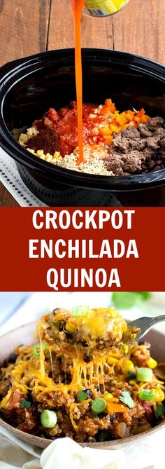 crockpot enchilada quinoa is an easy and delicious meal