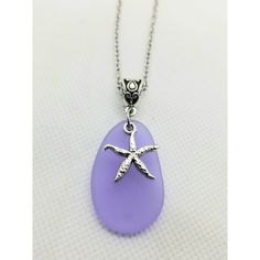 Sea glass in a purple with lavender hue, has a delicate starfish floating on the front. A 24" chain is included. Sea Glass Necklace, Ocean Inspiration, Glass Necklace, Starfish, Sea Glass, Things To Buy, Lavender, Great Gifts, Take That