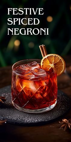 Bring holiday cheer with this Festive Spiced Negroni cocktail! Infused with cinnamon, cloves, and orange peel, this vibrant cocktail blends spiced gin, Campari, and sweet vermouth for a warm, balanced flavor. Perfect for Christmas parties or cozy winter nights. Make it ahead and keep the holiday stress at bay! Save this recipe and impress your guests with every sip.   #ChristmasCocktails #HolidayDrinkIdeas #FestiveNegroni #SpicedNegroni #christmasNegroni #WinterCocktailRecipes #SpicedGinCocktail #EasyHolidayEntertaining #SeasonalDrinks #CocktailInspiration Festive Gin Cocktails, Christmas Spritz Cocktail, Holiday Old Fashioned Cocktail, Christmas Cocktails Gin, Christmas Negroni, Easy Holiday Cocktail Recipes, Vermouth Cocktails, Best Christmas Cocktails, Vermouth Cocktail