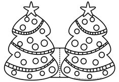 two christmas trees with polka dots on them