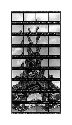 black and white photograph of the eiffel tower