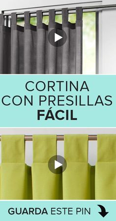 curtains with the words cortina con prestillas facil