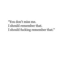 the words you don't miss me, i should't remember that