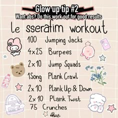 a poster with instructions for how to work out