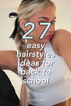 Hairstyles With No Part, Cute School Hairstyles Easy Medium Hair, Cute School Hairstyles For Long Hair, Hair Ideas For School Easy, Hairstyles Long Thick Hair, Hairstyles For School Pictures, Quick Easy Cute Hairstyles For School, Cute Hair Ideas For School, Easy Concert Hairstyles