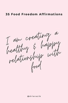 35 food freedom affirmations to help you create a healthy & happy relationship with food. Speak these daily, journal them to feel more confident around food... Quotes For Support, Freedom Affirmations, Healthy Happy Relationship, Relationship Vision Board, Body Freedom, Recovery Coach, Diet Quotes, Nutrition Quotes, Happy Relationship