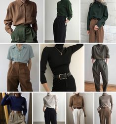 Smart Casual Inspiration, Outfit Ideas For Short People, Vintage Smart Casual, Acedima Aesthetic Outfits, Acedamia Aesthetic Outfits, Klasik Style, Minimalist Dressing, Academia Aesthetic Outfit, Academia Outfits