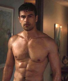 a shirtless man standing in front of a mirror looking at the camera with no shirt on