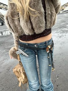 Y2k Fur Coat, Fur Coat 2000s, 2000s Fur Jacket, Y2k Faux Fur Jacket, Fur Lined Cardigan Y2k, Thrift Ideas, Big Juicy, Boho Winter, Random Outfits