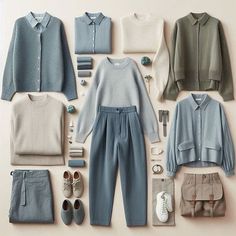 Soft Summer Office Wardrobe, Soft Autumn Outfits Casual, Soft Autumn Color Outfits, Soft Natural Winter Outfits, Soft Summer Winter Outfits, Muted Summer Outfits, Soft Summer Fall Outfits, Soft Summer Capsule Wardrobe, Soft Summer Outfits Inspiration