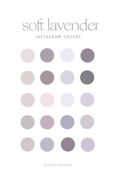 the cover of soft lavender instagram covers, with different colors and sizes on it