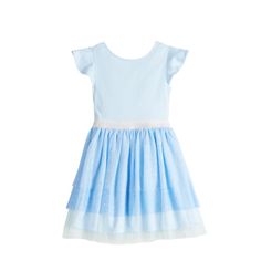 Add Disney style to her wardrobe with this Disney's Frozen Elsa Girls 4-12 Three Tiered Tutu Dress by Jumping Beans®. ©Disney Add Disney style to her wardrobe with this Disney's Frozen Elsa Girls 4-12 Three Tiered Tutu Dress by Jumping Beans®. ©Disney FEATURES Crewneck Flutter sleeves Metallic Lurex Elastic Dress: Pullover Knee lengthFABRIC & CARE Top: cotton, polyester, Skirt: polyester Lining: polyester Machine wash ImportedSUSTAINABILITY FEATURES Supports more sustainable cotton farming Color Blue Short Sleeve Princess Dress For Spring, Elsa Birthday Outfit, Disney Princess Dresses For Kids Elsa, Frozen Tutu Dress, Elsa Dress For Kids Walmart, Olaf Frozen Adventure Elsa Dress, Elastic Dress, Polyester Skirt, Jumping Beans