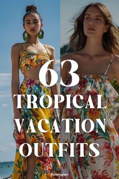 I love these tropical vacation outfits! These are popular ones too! Island Vacation Outfits Tropical, Island Outfits Tropical, Tropical Outfit Ideas, Tropical Party Outfit, Island Vacation Outfits, Old Money Look, Tropical Outfits, Tropical Vacation Outfits, Hawaiian Clothing