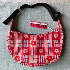 New With Tag. Color: Flower Market Plaid Description: Practical Doesn’t Have To Be Boring. Our Medium Nylon Crescent Bag Is Effortlessly Casual And Large Enough To Carry More Than Just The Essentials. Wear It Slung Over Your Shoulder Or Crossbody For A Hands-Free Experience. Complete With Two Interior Pockets That Make It Easy To Stay Organized. Adjustable Tonal Logo Strap Measures 8" 13 ¾" 4" 37 ½" Adjustable Logo Strap Recycled Heavyweight Nylon, Recycled Ripstop Nylon Lining Machine Washable Red Retro Shoulder Bag With Removable Pouch, Retro Red Shoulder Bag With Removable Pouch, Retro Red Bag With Adjustable Strap, Retro Red Shoulder Bag For Everyday, Retro Red Bag With Removable Pouch, Retro Red Pouch Bag, Red Bag With Removable Pouch For Spring, Red Bags For Daily Use In Spring, Vintage Red Bag For Everyday Use