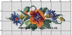 a cross stitch pattern with flowers and the words punto - dor y algo mas he