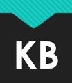 the k b logo on a black and blue background