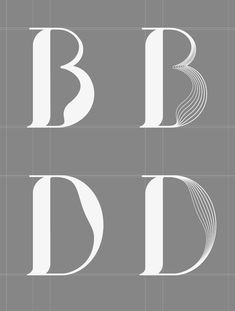 the letters b and d are in white on a gray background, with lines running through them