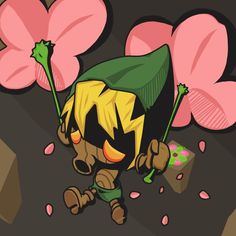 an image of a cartoon character with flowers