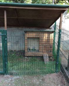 a small dog house in the middle of a yard