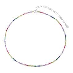 925 فضة استرليني Tennis Chain, Rainbow Necklace, People Women, Colored Gems, Unique Necklaces, Cleaning Jewelry, Shape Patterns, Chain Styles, Sterling Silver Necklaces