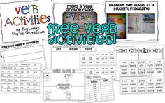 the free verb activities are included in this set