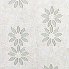 a white and grey wallpaper with flowers on it