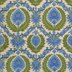 Brunschwig & Fils ZENOBIA LINEN PRINT CANTON BLUE/GREEN Fabric Blue Green Fabric, Indigo Wallpaper, Carpet Bedroom, Fabric Houses, Wallpaper Size, Cotton Linen Fabric, Linen Shop, Green Fabric, Fabric Decor