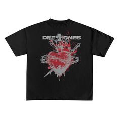 Long Sleeve T-shirt With Heart Graphic For Streetwear, Deftones Clothing, Deftones Clothes, Deftones Outfit, Deftones Hoodie, Deftones Merch, Deftones Shirt, University Outfits, Dr Closet