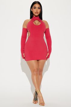 Available In Hot Pink. Mini Dress Mock Neck Keyhole Detail Cut Out Detail Racerback Open Back Sleeve Set Thumb Hole Stretch Compression Rib 86% Rayon 14% Spandex Imported | Nia Snatched Mini Dress in Raspberry size XL by Fashion Nova Stretch Halter Neck Mini Dress With Cutout, Trendy Stretch Mini Dress With Cutout, Stephanie Rao, Hot Pink Mini Dress, Fashion Nova Outfits, Pink Mini Dress, Exotic Fashion, Fashion Nova Models, Hack Tool