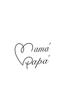 the words namma papa written in black ink on a white background with a heart