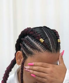 Cornrow Hairstyle, Two Braid Hairstyles, Feed In Braids Hairstyles, Faux Locs Hairstyles, Tutorial Ideas, Braided Cornrow Hairstyles, Quick Braided Hairstyles, Trendy Hairstyle, Feed In Braid