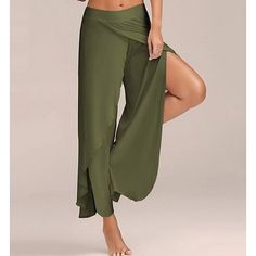 Season:Spring Summer,Autumn / Fall; Gender:Women's; Style:Boho; Occasion:Going out,Daily; Fit Type:Regular Fit; Function:Soft; Waistline:Mid Waist; Pattern:Solid Colored,Plain,Solid Color; Pants Type:Pants Trousers,Baggy; Front page:FF; Listing Date:06/10/2021; Production mode:Self-produce; Length:; Waist:; Pants Length:Full Length Yoga Plus Size, Split Pants, Wide Leg Yoga Pants, Side Pants, Colored Pants, Plus Size Pants, Casual Sporty, Hipster Fashion, Pantalon Large