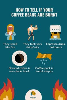 Infographic: How to tell if your coffee beans are burnt Coffee Hacks, Quick Guide, Coffee Flavor, Coffee Addict