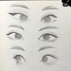 the eyes are drawn in pencil on paper