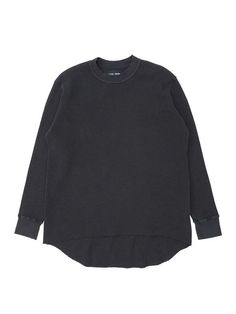 Lite year long sleeve heavy weight custom dyed waffle knit thermal with dropped hem.    - wide rib cuff and collar  - 100% cotton  - color: washed black  - made in usa  - machine wash warm Designer Clothes For Men, Waffle Knit, Heavy Weight, Vision Board, Made In Usa, Mens T, Long Sleeve Shirts, Cuff, Collar