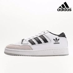 Adidas Centennial 85 Low 'Black White Grey' GX2218-OTHER- Adidas Centennial 85 Low, Adidas Centennial, Shoe Inspo, Black Stripes, Adidas Originals, White And Black, Shoes Sneakers, Black White, Adidas