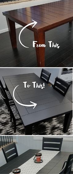 the before and after pictures of a dining table