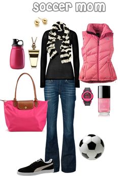 "Soccer Mom" by sgcurtis ❤ liked on Polyvore Soccer Mom Costume, Soccer Mom Outfit Ideas, Soccer Mom Fashion, Soccer Game Outfits, Football Mom Outfit, Mom Outfit Ideas, Soccer Mom Outfit, Soccer Outfit, Mom Outfit