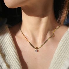 Clear CZ Gemstone Gold Herringbone Necklace, Gemstone Necklace, Dainty Birthstone Jewelry, Gold Plated Necklace, CZ Jewelry, Minimalist Necklace, Christmas Gift Birthday Gift for Her, Gift for Best Friend  - Zircon  - 18K Gold Plated, High Quality Solid 925 Sterling Silver. -Necklace Length:38+7cm/16inch-17inch -Pendant Size: about 8mm - Waterproof & Hypoallergenic - All items are nicely packaged in an elegant Gift jewelry box. *Great gift for: Wedding, Anniversary, Birthday, Christening, Christmas, Engagement, Graduation, Mother 's Day, Valentine's Day. *PLEASE NOTE >>The product is made to order, will take about 1-5 days to complete. >>Please feel free to contact me if you have any question. *Estimated Shipping Ready to ship in 1-5 business days. USA:  5-7 business days Other countries：7 Everyday Jewelry Gold, Gold Diamond Pendant Necklace, Flat Snake Chain, Indian Bridal Jewelry Sets, Herringbone Necklace, Gold Chain With Pendant, Snake Chain Necklace, Jewelry Minimalist, Cz Necklace