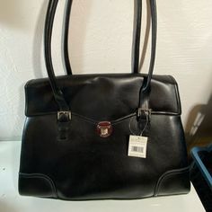 Gorgeous. Perfect Looking Sophisticated At Work! Or Anywhere. Approximately 12x15 Black Satchel For Office, Black Office Satchel, Black Satchel For Work, Classic Black Shoulder Bag For Office, Black Formal Satchel Shoulder Bag, Elegant Business Satchel With Hasp Closure, Black Satchel Shoulder Bag For Formal Occasions, Chic Black Shoulder Bag For Business, Classic Black Formal Satchel